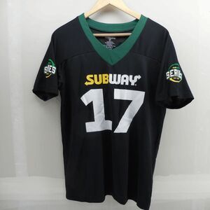 Subway Series Football Jersey M Black #17 Garlic Roast Beef Sandwich Crew Team